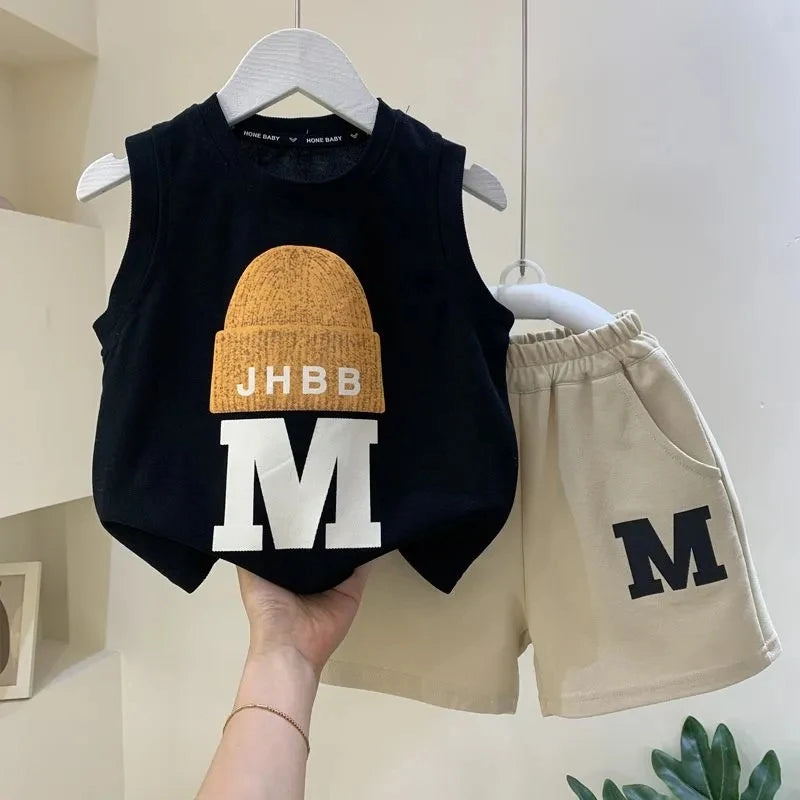 Conjunto de 2 piezas con estampado de letra