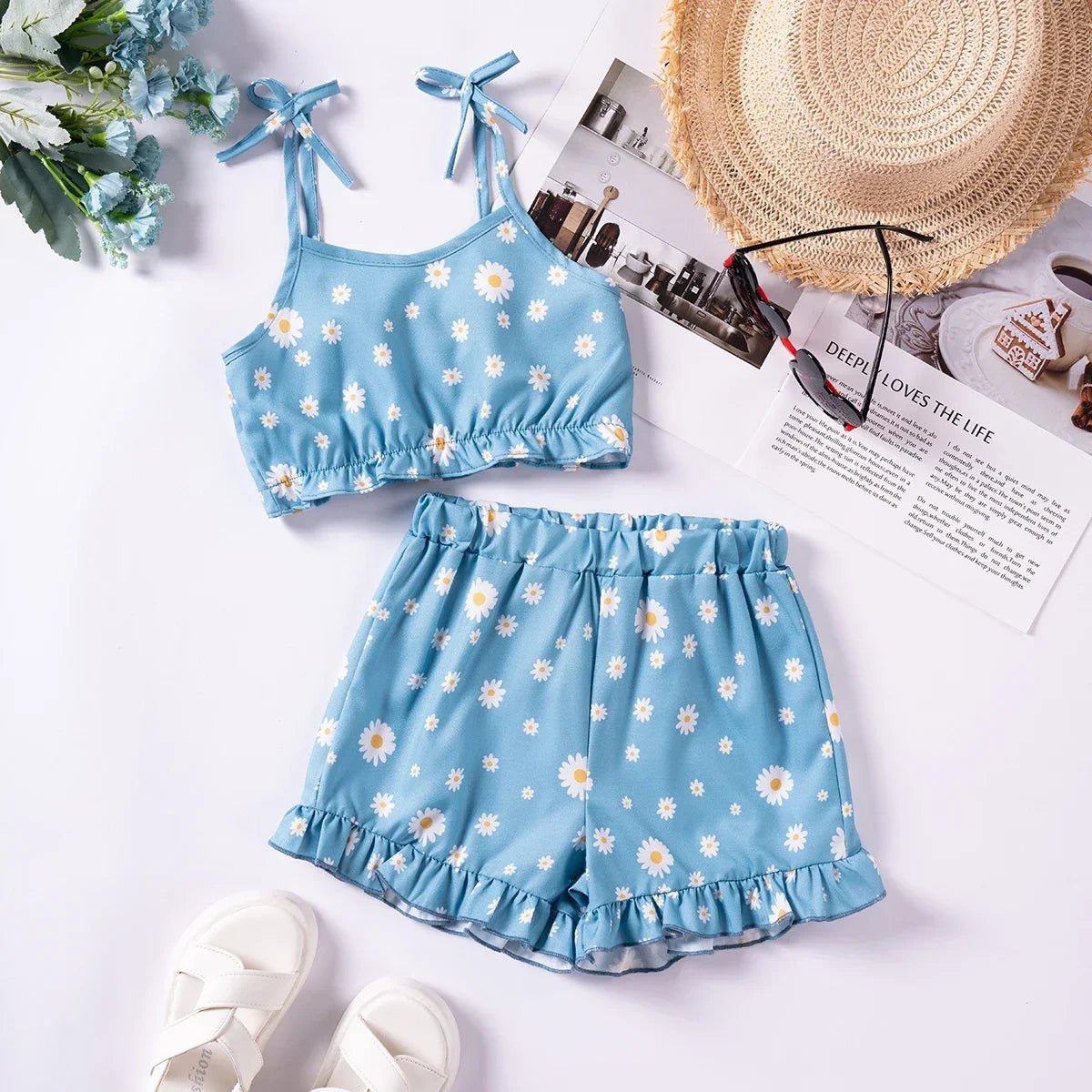 Conjunto de 2 piezas de estampado floral