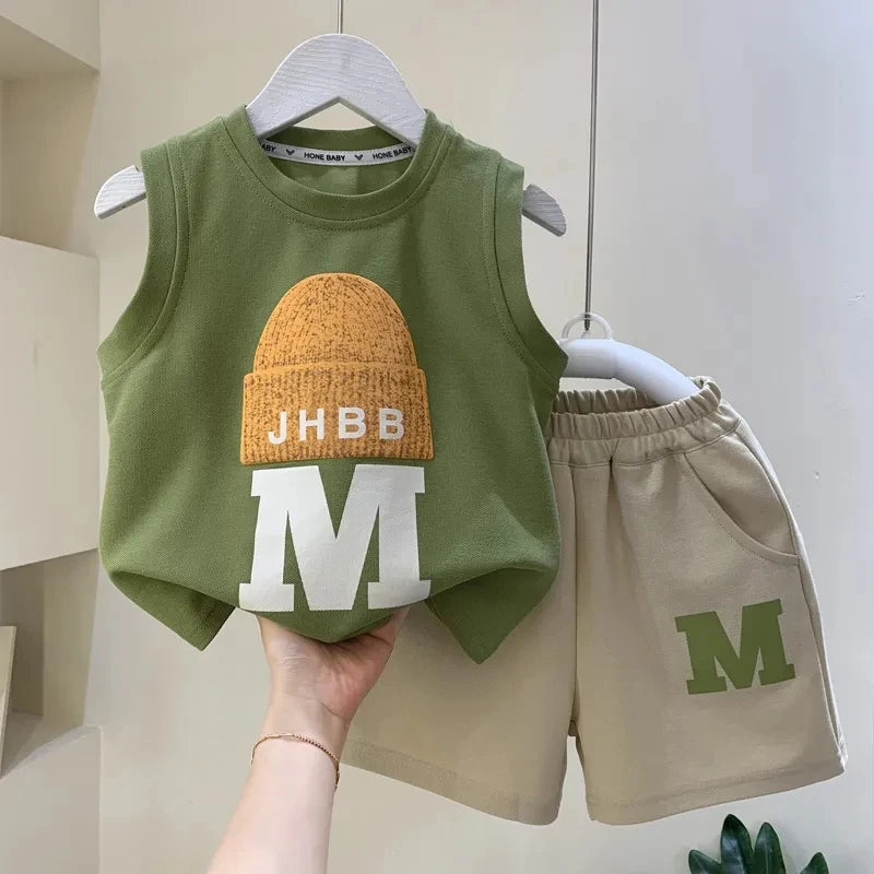 Conjunto de 2 piezas con estampado de letra