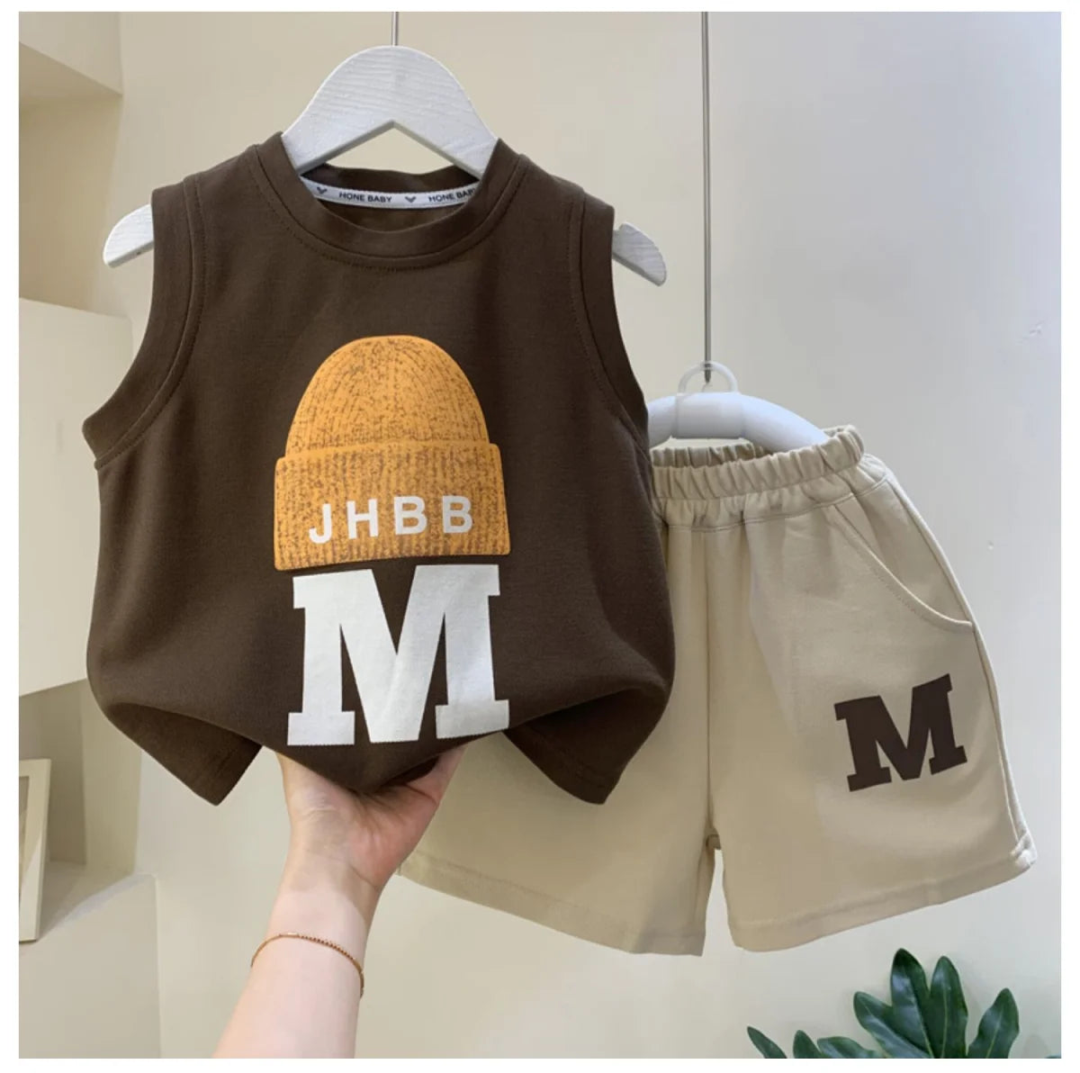 Conjunto de 2 piezas con estampado de letra