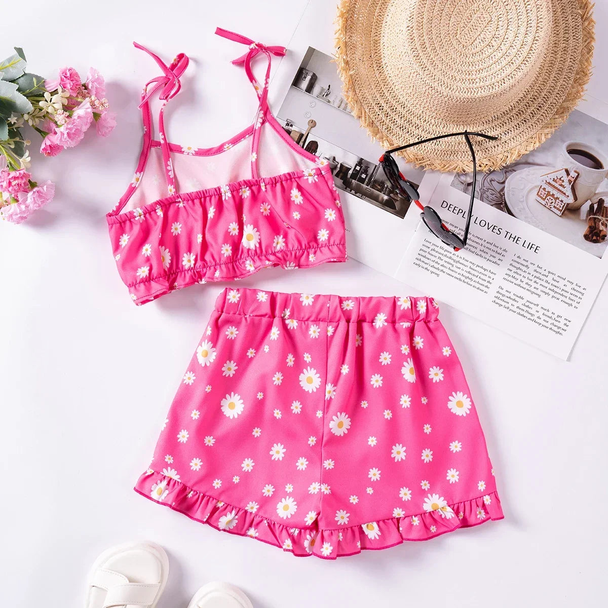 Conjunto de 2 piezas de estampado floral
