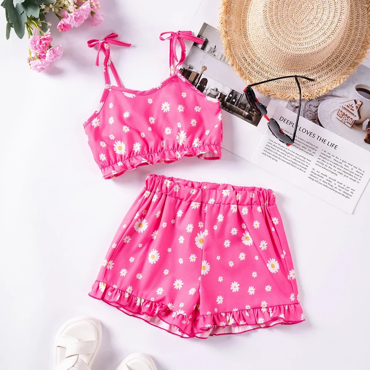 Conjunto de 2 piezas de estampado floral