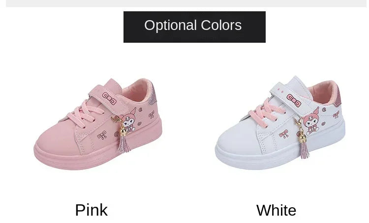 2025 Children's Little White Shoes Girls' Student Flat Bottom Casual Sports Shoes Low Top Spring Korean Plate Shoes